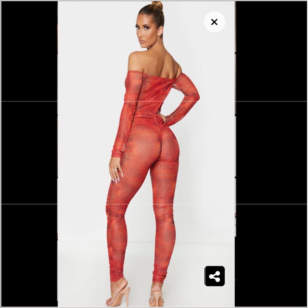 Abstract Mesh Jumpsuit - Picture 2 of 4